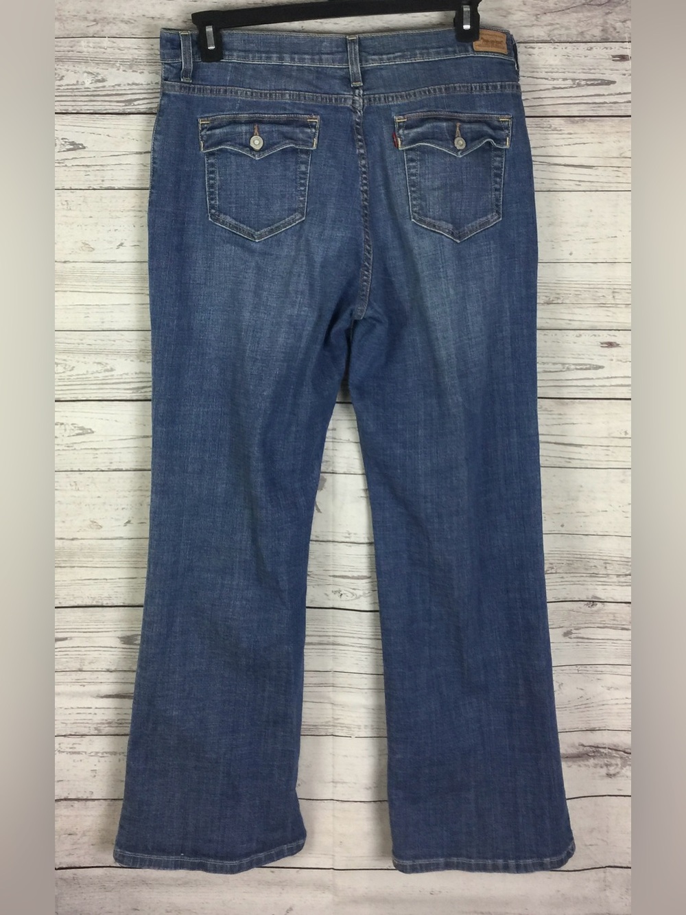 Levi's Women’s 512 Perfectly Slimming Bootcut Stretch Blue Denim Jeans Size 18M - Picture 4 of 10